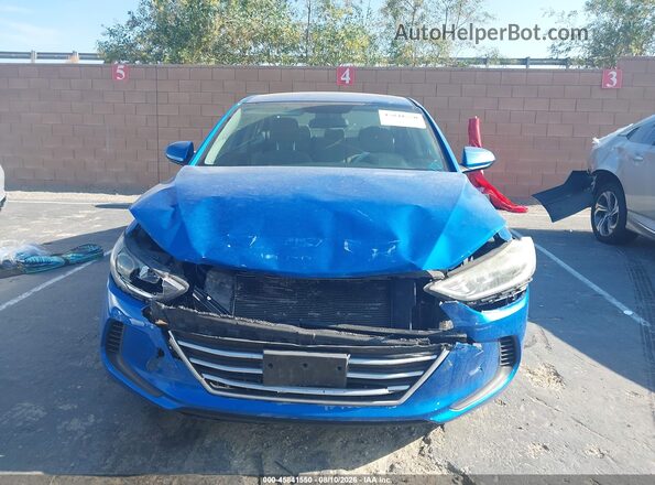 KMHD84LFXJU563516 2018 HYUNDAI ELANTRA Blue Instrument cluster view