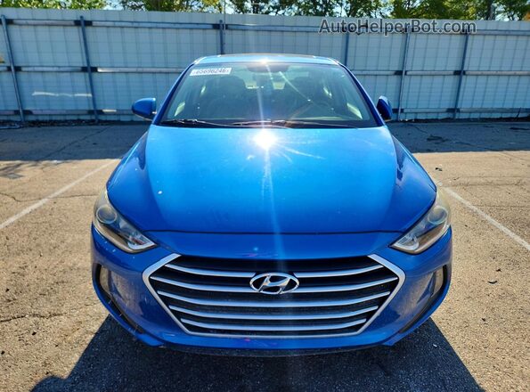 KMHD84LFXJU658318 2018 HYUNDAI ELANTRA Blue წინა ხედი