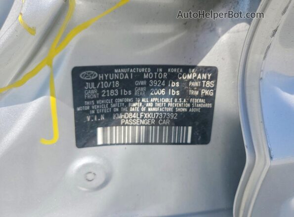 KMHD84LFXKU737392 2019 HYUNDAI ELANTRA Серебряный Вид подкапотного пространства