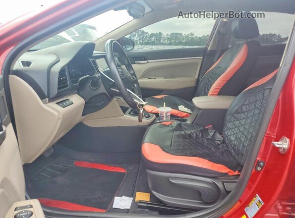 KMHD84LFXKU780498 2019 HYUNDAI ELANTRA Red წინა სალონის ხედი