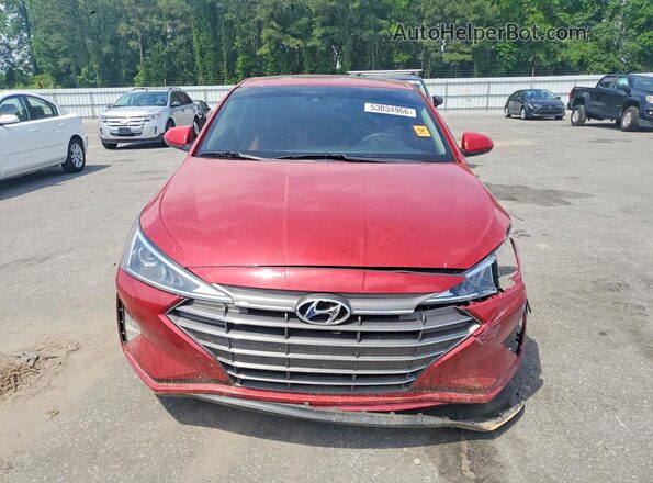 KMHD84LFXKU780498 2019 HYUNDAI ELANTRA Red წინა ხედი