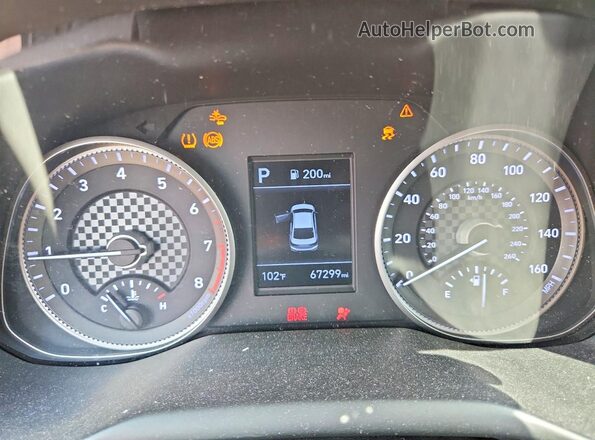 KMHD84LFXKU784146 2019 HYUNDAI ELANTRA Gray Սարքավորումների վահանակի տեսք