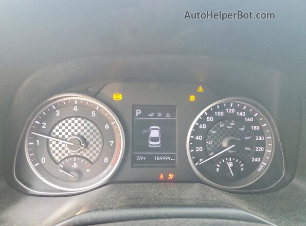 KMHD84LFXKU889740 2019 HYUNDAI ELANTRA Blue ხელსაწყოთა პანელის ხედი