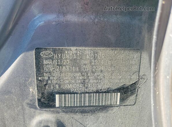 KMHD84LFXLU081602 2020 HYUNDAI ELANTRA Silver VIN sticker view