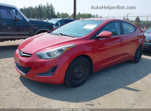 KMHDH4AE0GU526025 2016 HYUNDAI ELANTRA Red Առջևի ձախ երեք քառորդ տեսարան