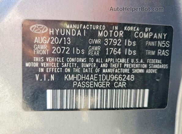 KMHDH4AE1DU966248 2023 HYUNDAI ELANTRA Silver ძრავის განყოფილების ხედი