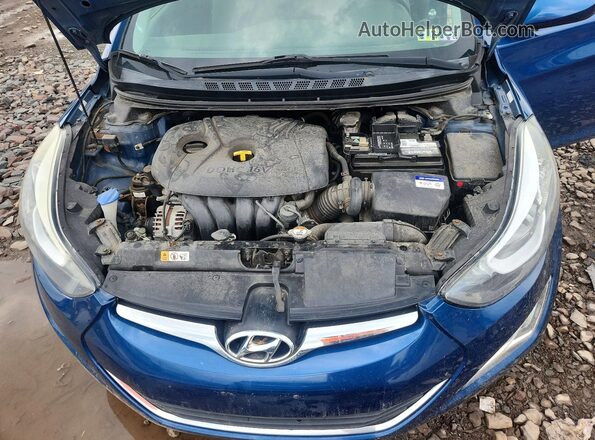KMHDH4AE3GU557303 2016 HYUNDAI ELANTRA Blue Вид задньої частини салону