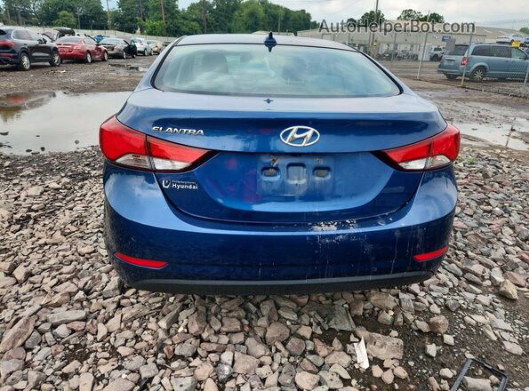 KMHDH4AE3GU557303 2016 HYUNDAI ELANTRA Blue Вид ззаду