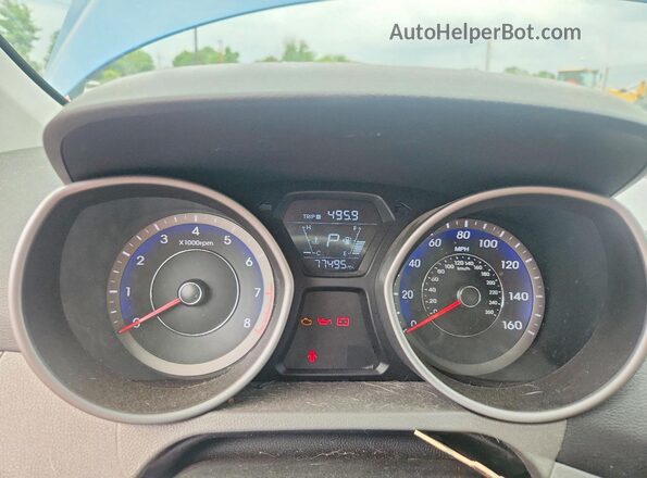 KMHDH4AE3GU557303 2016 HYUNDAI ELANTRA Blue Вид щитка приладів