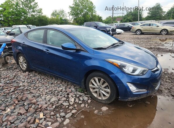 KMHDH4AE3GU557303 2016 HYUNDAI ELANTRA Blue Передня права чверть