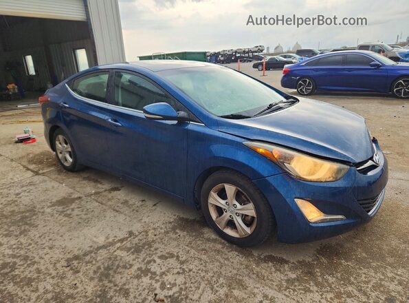 KMHDH4AE3GU564686 2016 HYUNDAI ELANTRA Blue Delantero derecho