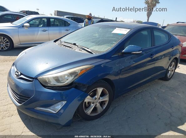 KMHDH4AE4GU491375 2016 HYUNDAI ELANTRA Синий Передняя левая четверть