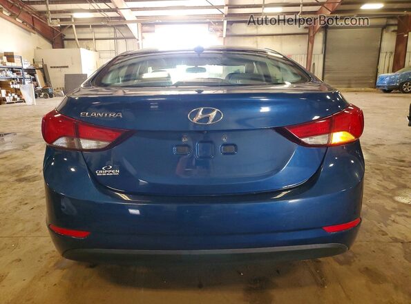 KMHDH4AE4GU531258 2016 HYUNDAI ELANTRA Blue Rear view