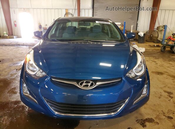 KMHDH4AE4GU531258 2016 HYUNDAI ELANTRA Blue Front view