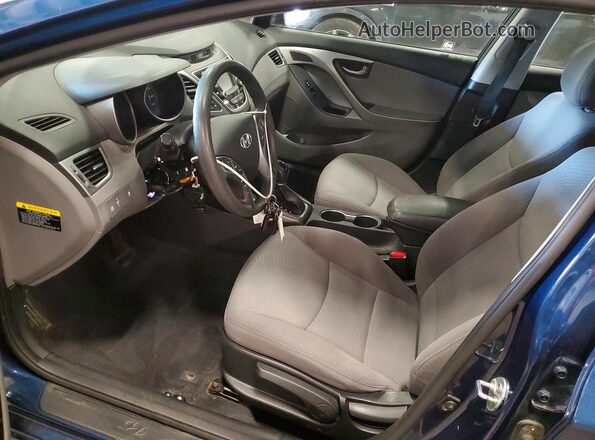 KMHDH4AE4GU531258 2016 HYUNDAI ELANTRA Blue Front interior view