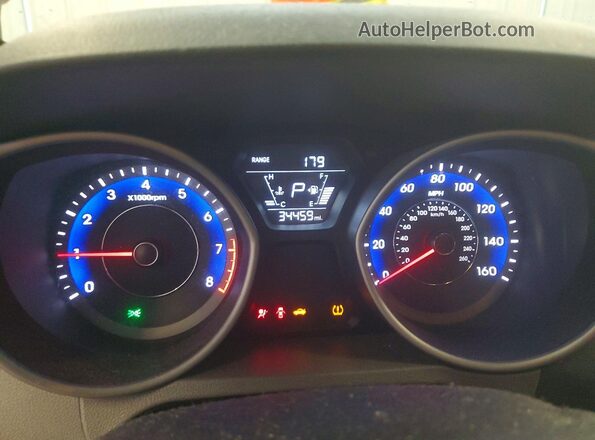 KMHDH4AE5GU478070 2016 HYUNDAI ELANTRA Blue ხელსაწყოთა პანელის ხედი