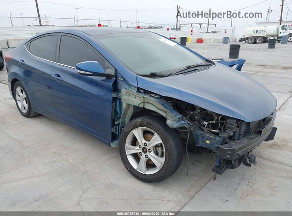 KMHDH4AE5GU491207 2016 HYUNDAI ELANTRA Dark Blue Widok z przodu