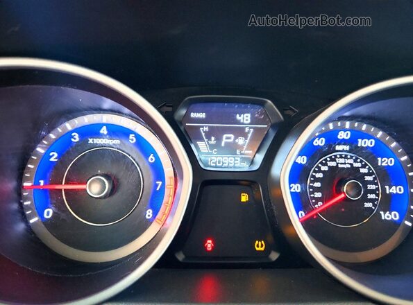 KMHDH4AE5GU517501 2016 HYUNDAI ELANTRA Blue Вид щитка приладів