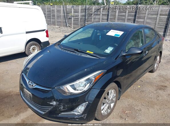 KMHDH4AE5GU545640 2016 HYUNDAI ELANTRA Black Առջևի ձախ երեք քառորդ տեսարան