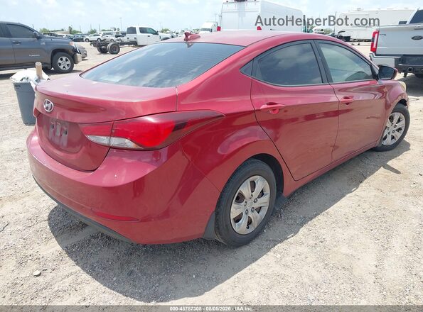 KMHDH4AE6GU640563 2016 HYUNDAI ELANTRA Red Trasero derecho