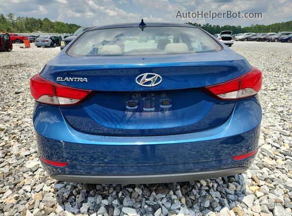 KMHDH4AE6GU649053 2016 HYUNDAI ELANTRA Blue Widok z tyłu