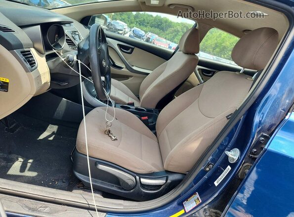 KMHDH4AE6GU649053 2016 HYUNDAI ELANTRA Blue Widok wnętrza z przodu