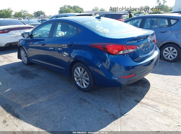 KMHDH4AE7GU604980 2016 HYUNDAI ELANTRA Blue Rear left