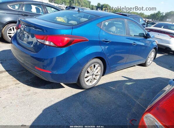 KMHDH4AE7GU604980 2016 HYUNDAI ELANTRA Blue Rear right
