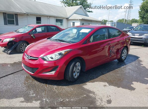 KMHDH4AE7GU643522 2016 HYUNDAI ELANTRA Red Առջևի ձախ երեք քառորդ տեսարան