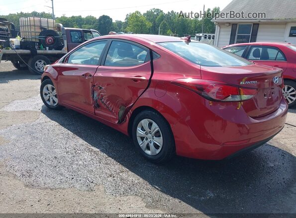 KMHDH4AE7GU643522 2016 HYUNDAI ELANTRA Red Հետևի ձախ