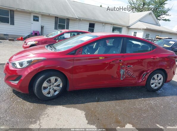 KMHDH4AE7GU643522 2016 HYUNDAI ELANTRA Red Սալոնի 360 աստիճան տեսք