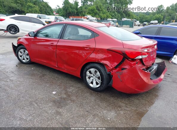 KMHDH4AE9GU489234 2016 HYUNDAI ELANTRA Red Задня ліва чверть