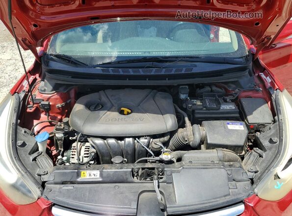 KMHDH4AE9GU504640 2016 HYUNDAI ELANTRA Red უკანა სალონის ხედი