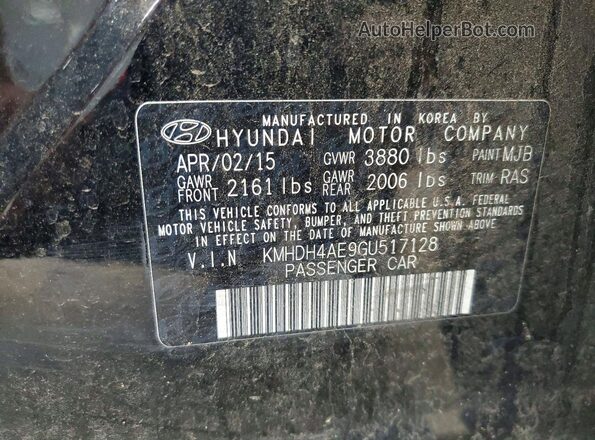 KMHDH4AE9GU517128 2016 HYUNDAI ELANTRA Черный Вид подкапотного пространства