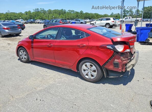 KMHDH4AE9GU600817 2016 HYUNDAI ELANTRA Red Rear left