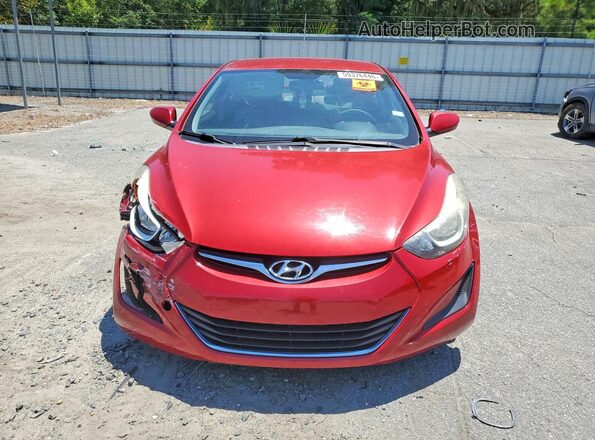 KMHDH4AE9GU600817 2016 HYUNDAI ELANTRA Red Front view