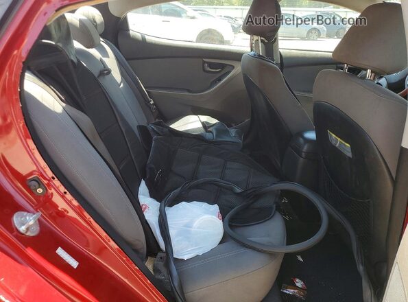 KMHDH4AE9GU600817 2016 HYUNDAI ELANTRA Red Rear seats view