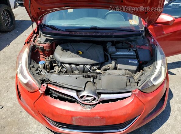 KMHDH4AEXGU501956 2016 HYUNDAI ELANTRA Red Սալոնի հետևի տեսք