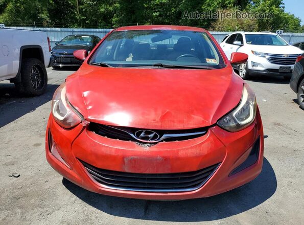 KMHDH4AEXGU501956 2016 HYUNDAI ELANTRA Red Դիմացի տեսք
