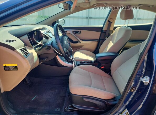 KMHDH4AEXGU557623 2016 HYUNDAI ELANTRA Blue Widok wnętrza z przodu