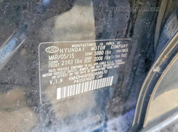 KMHDH4AHXGU488670 2016 HYUNDAI ELANTRA Black Вид наклейки з VIN-кодом