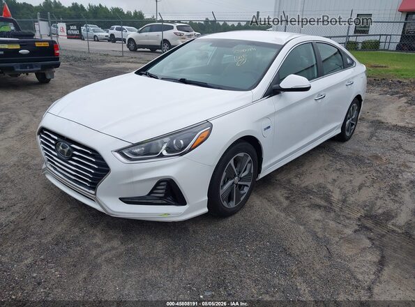 KMHE14L20KA091612 2019 HYUNDAI SONATA PLUG-IN HYBRID White Առջևի ձախ երեք քառորդ տեսարան