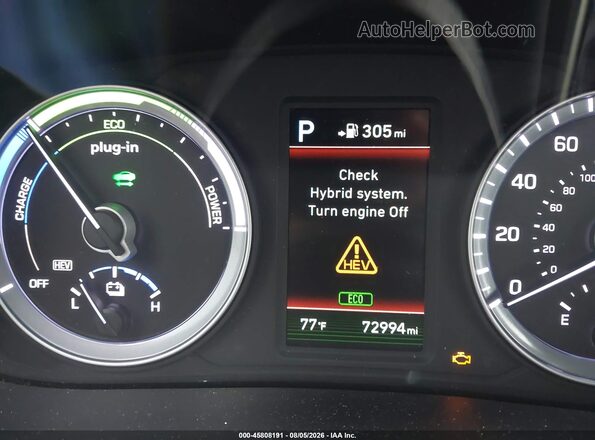 KMHE14L20KA091612 2019 HYUNDAI SONATA PLUG-IN HYBRID White Հետևի նստատեղերի տեսք