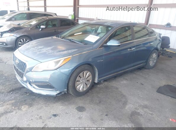 KMHE24L11GA040552 2016 HYUNDAI SONATA HYBRID Синий Передняя левая четверть