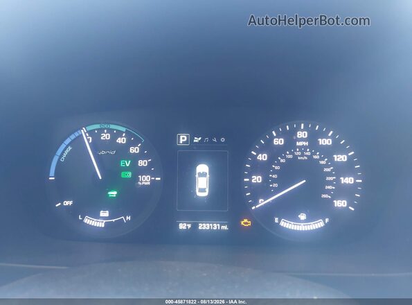 KMHE24L11GA040552 2016 HYUNDAI SONATA HYBRID Синий Вид задних сидений