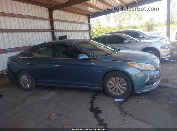 KMHE24L11GA040552 2016 HYUNDAI SONATA HYBRID Синий Вид задней части салона