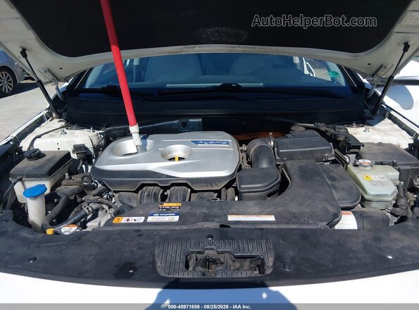 KMHE24L12GA009357 2016 HYUNDAI SONATA HYBRID White Widok z tyłu