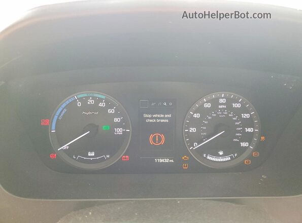 KMHE24L12GA033044 2016 HYUNDAI SONATA White Instrument cluster view