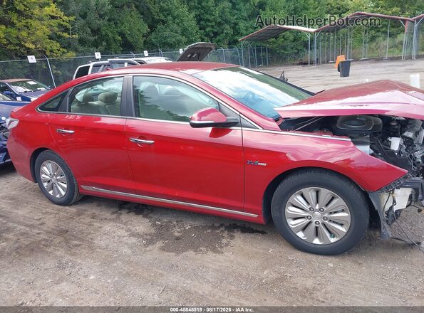 KMHE24L16GA028560 2016 HYUNDAI SONATA HYBRID Red Vista interior trasera