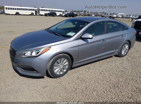 KMHE24L17GA037431 2016 HYUNDAI SONATA HYBRID Gray წინა მარცხენა ხედი სამი მეოთხედიდან